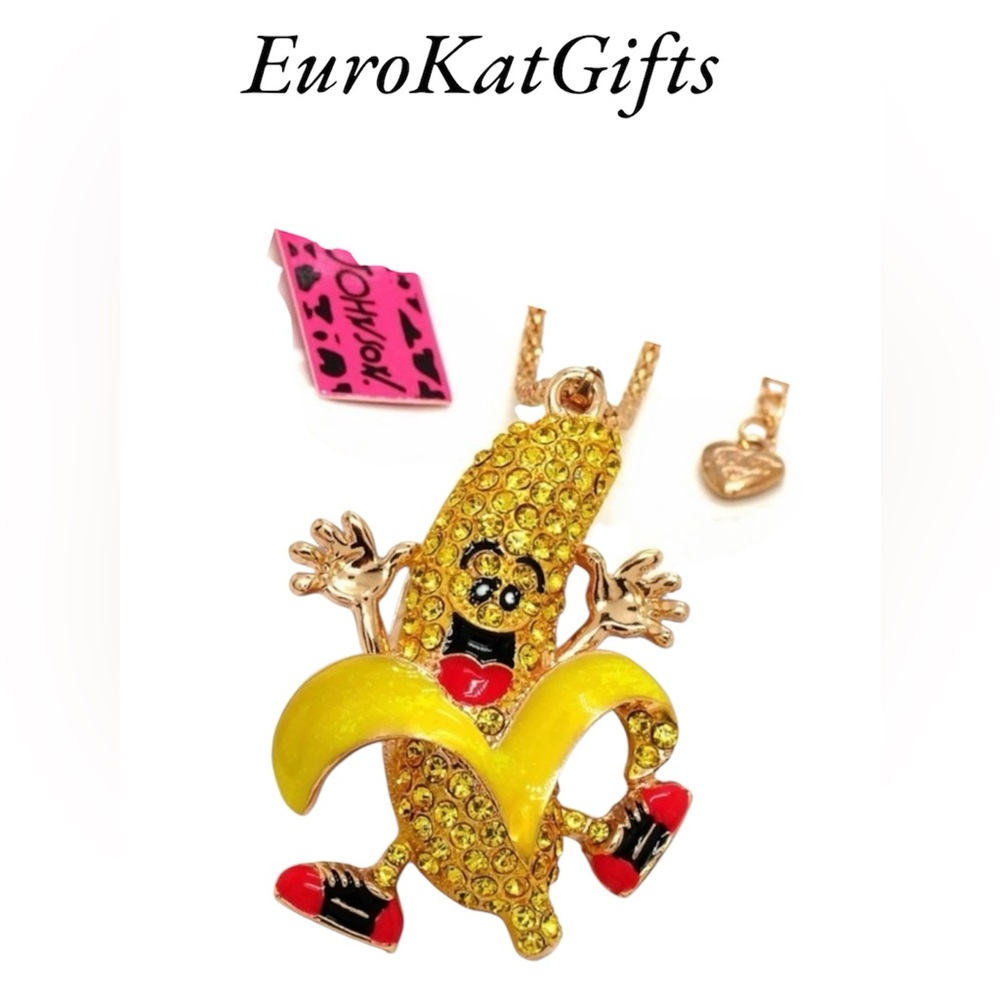 NEW Betsey Johnson Yellow Banana Necklace NWT Limited Edition